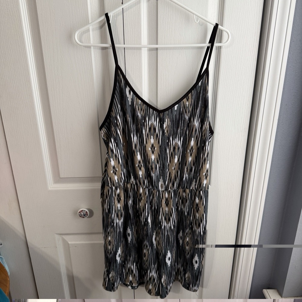 Bobbie Brooks Multicolor Aztec Spaghetti Strap Romper Women's Size 1X Beach Boho
